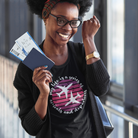 My Life Is A Series Of Arrivals And Departures Pink T-Shirt